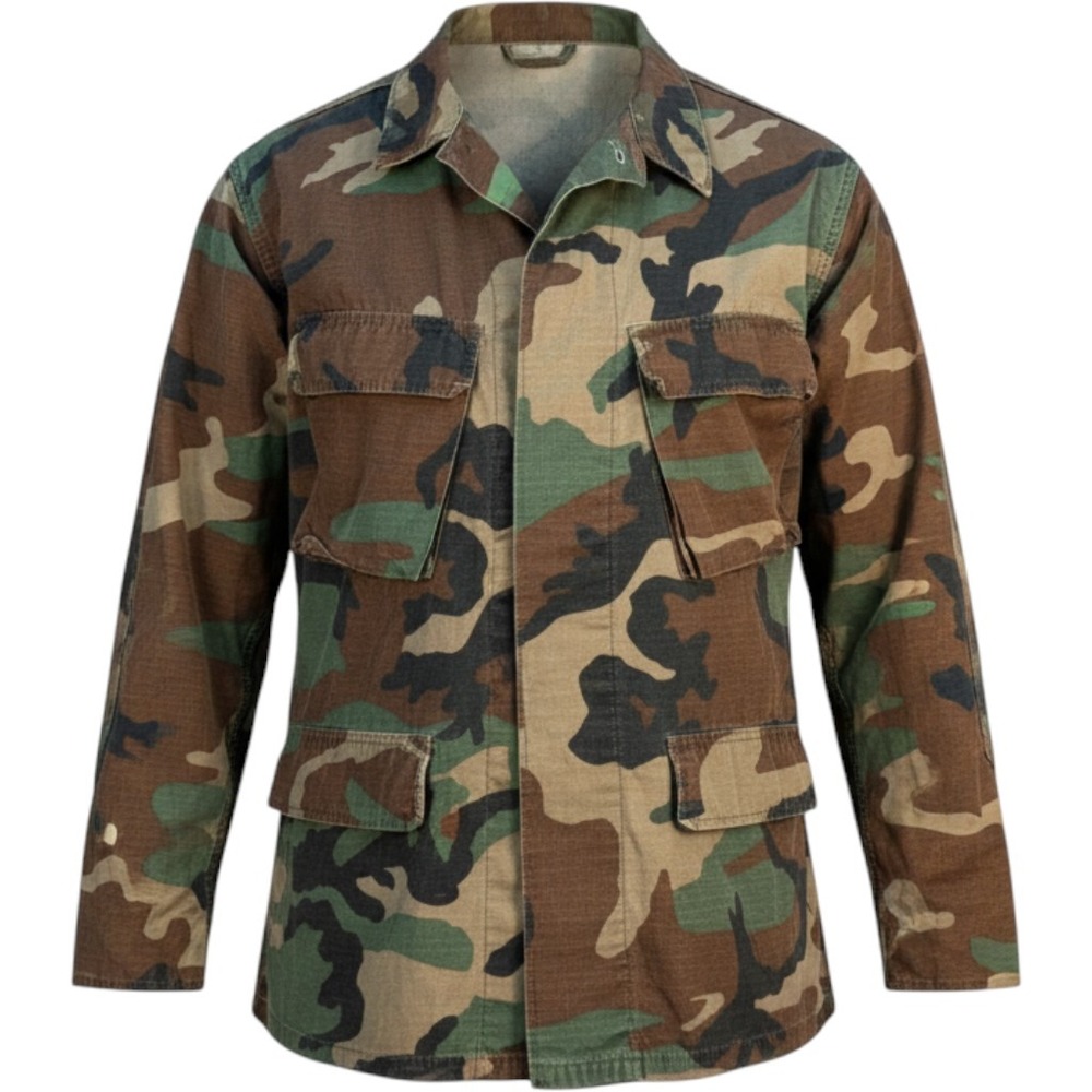 Vintage 1989 US Army M81 Woodland Camo BDU Ripstop Jacket Medium Regular Mens